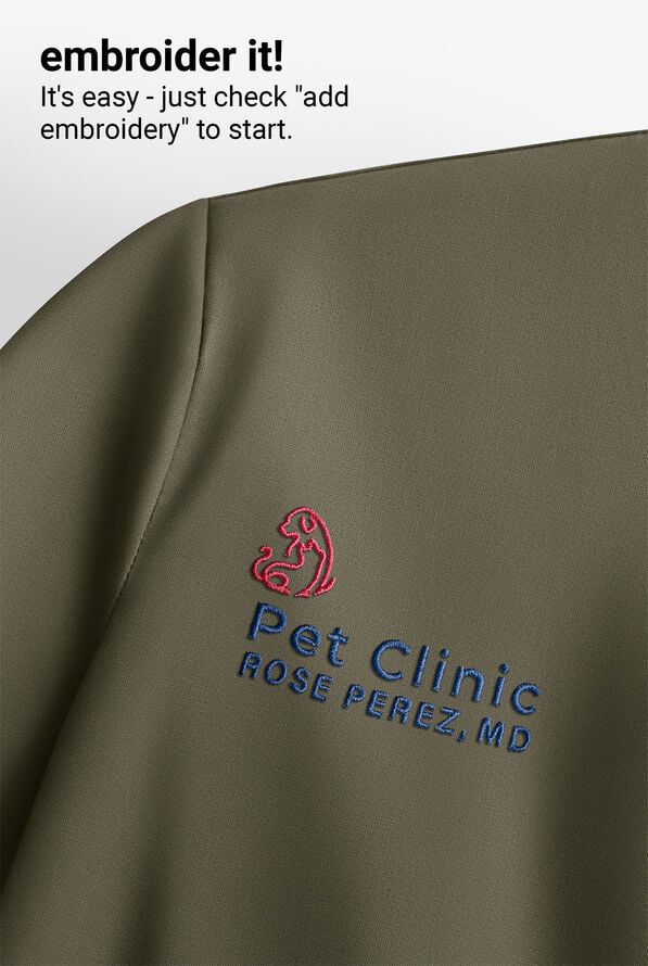 Healing Hands Quest Avery Men's 4-Pocket STRETCH Y-Neck Scrub Top - Olive - 7