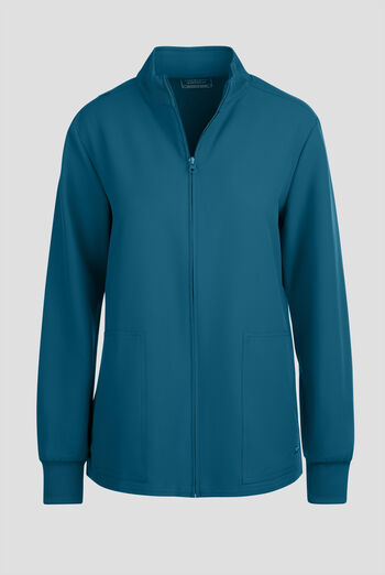 Cherokee Workwear Originals Ultra Women's 2-Pocket Crew Neck Zip Front Scrub Jacket