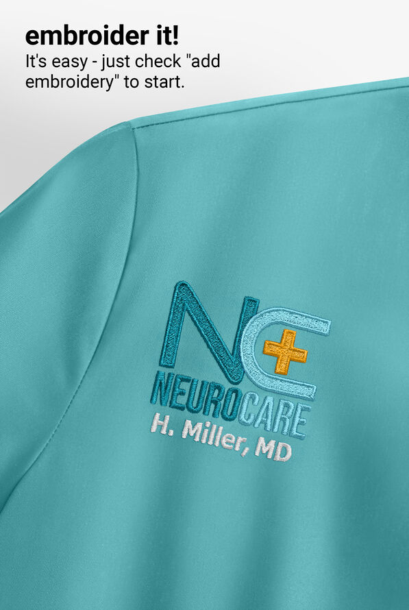 Infinity Women's 3-Pocket STRETCH Round Neck Scrub Top - Turquoise - 5