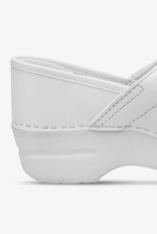 Dansko Unisex Professional Box Leather Clogs - White - 4