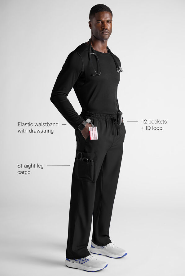 Easy STRETCH Men&rsquo;s 12-Pocket Scrub Pant - Onyx Black - 2