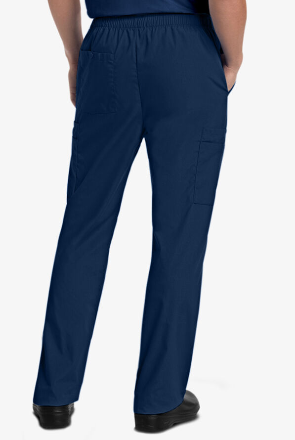 Landau Men's 7-Pocket Zipper Front Cargo Scrub Pants - Navy - 2