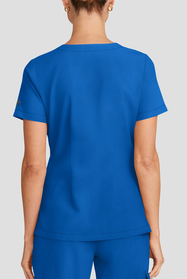 Healing Hands Quest Women's 1-Pocket STRETCH Tuck In V-Neck Scrub Top - Royal - 4