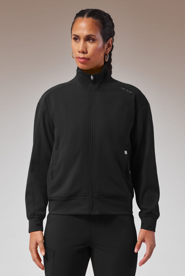 Chaqueta médica Hypothesis Base de corte holgado con cremallera y 3 bolsillos para mujer - Jet Black - 1