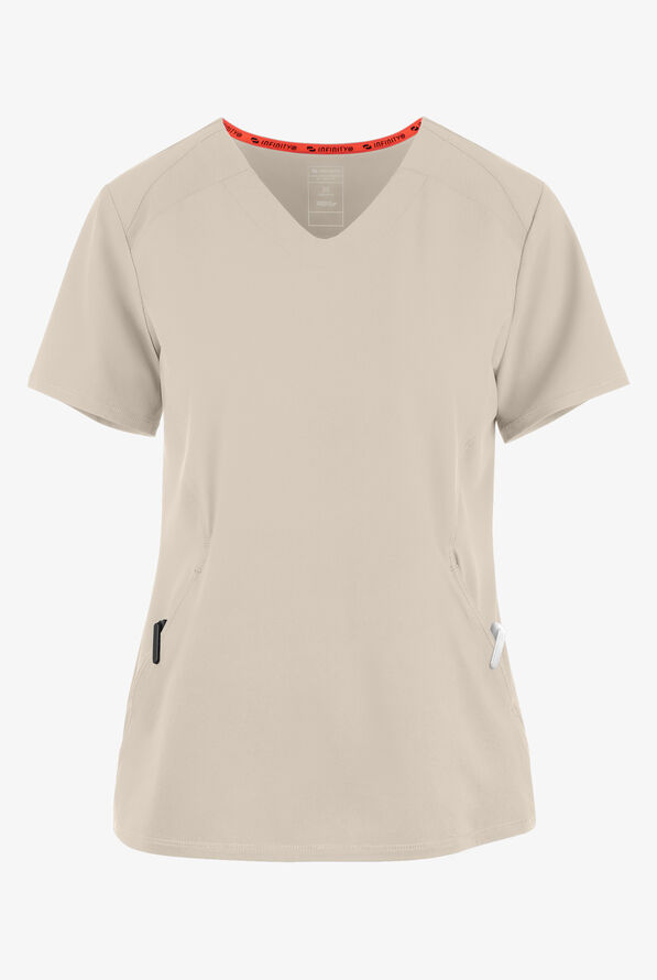 Blusa médica Infinity GNR8 STRETCH con cuello en V y 2 bolsillos para mujer - Vapor - 1
