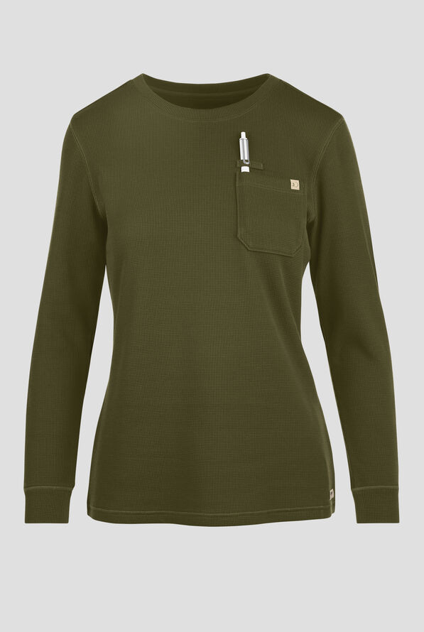 Grey's Anatomy&trade; by Barco Evolve STRETCH Wanderlust Women's 1-Pocket Waffle Knit Underscrub - Fern - 1