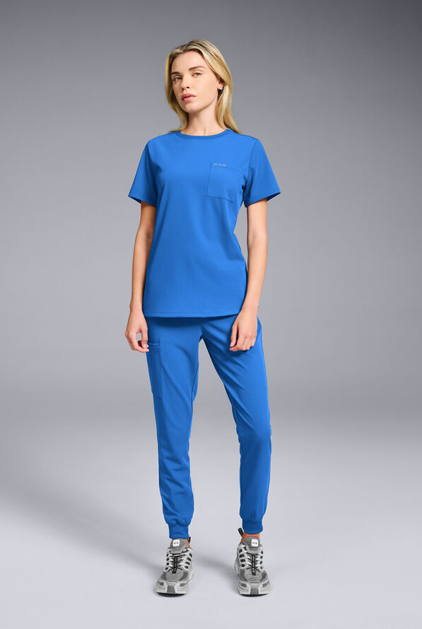Hypothesis Women's Base Crew-Neck Tuck-In Scrub Top - Royal - 2