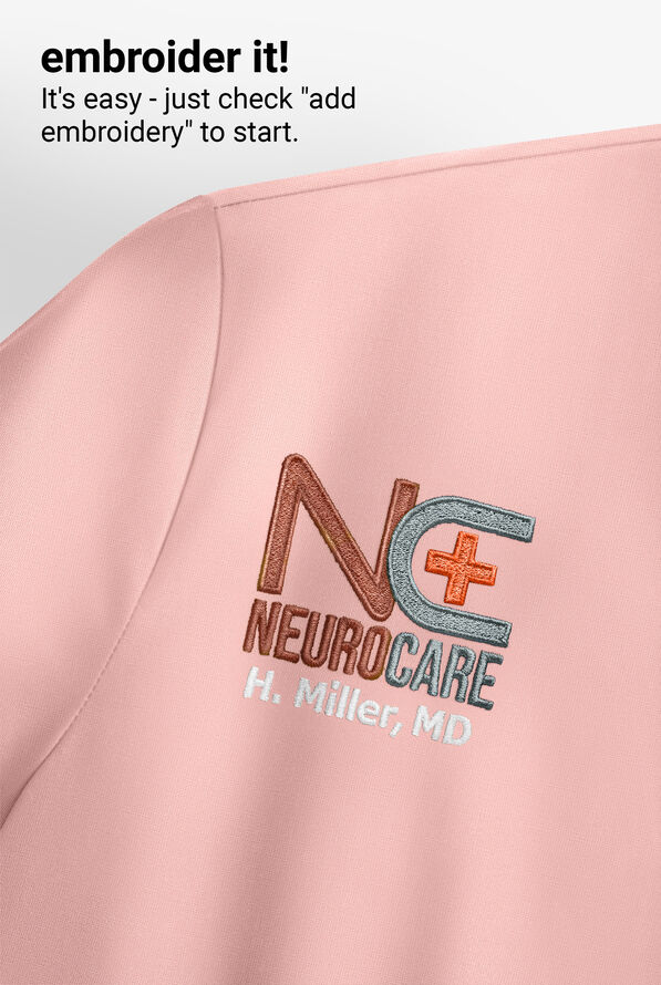 Blusa m&eacute;dica UA Butter-Soft STRETCH estilo cruzado con cuello en V y 3 bolsillos para mujer - Rose Water - 7