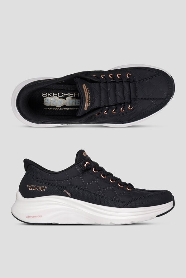 Skechers Sport SKECHERS SLIP-INS: CONTOUR FOAM - COZY Black/Rose Gold Athletic Slip-In Shoes - null - 1
