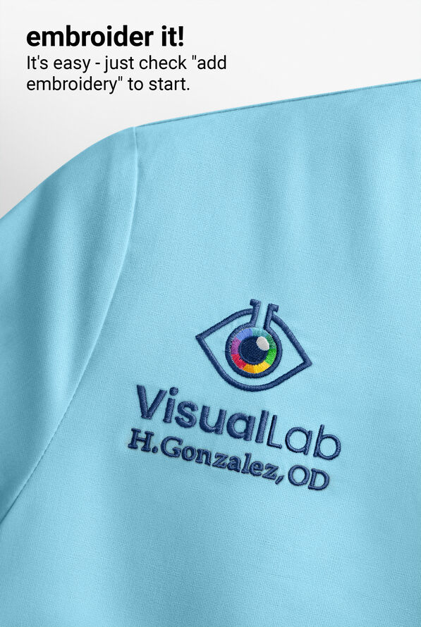 Butter-Soft STRETCH Women's 3-Pocket Welt V-Neck Scrub Top - Poolside View - 3