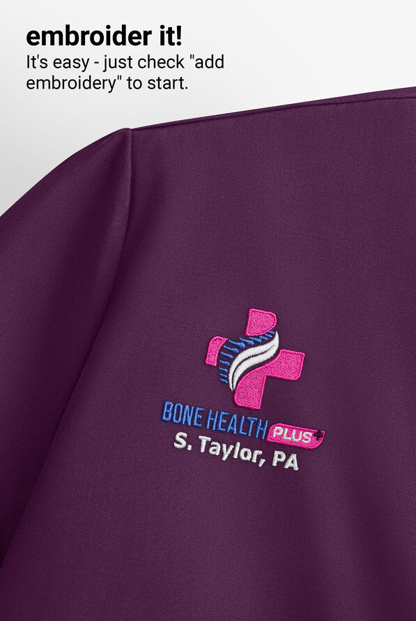 heartsoul Break On Through Women's 3-Pocket Pitter-Pat V-Neck Scrub Top - Eggplant - 3