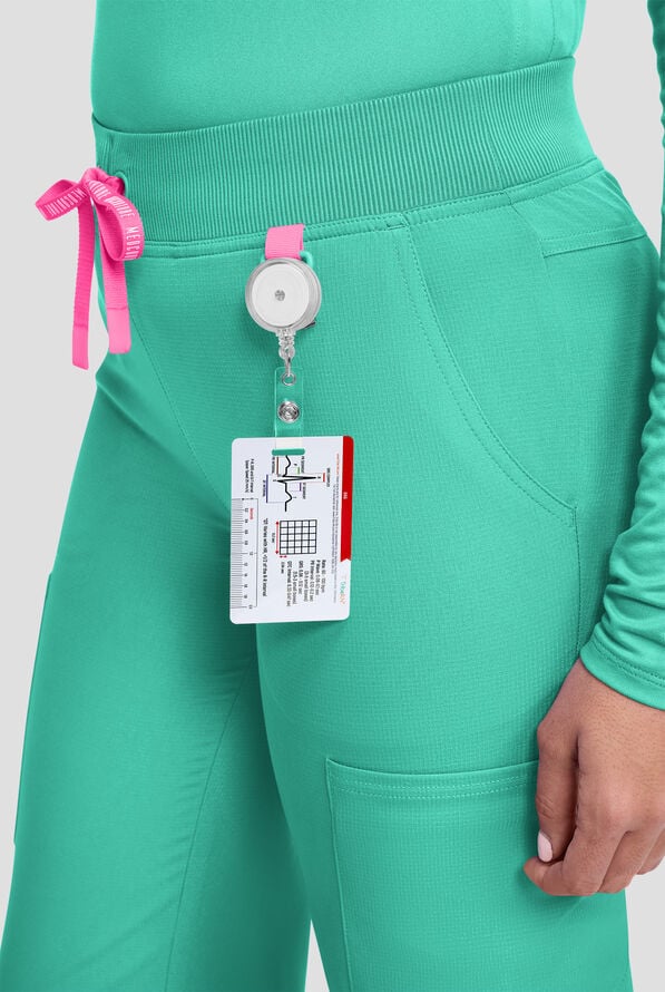 Med Couture Amp Women's 5-Pocket STRETCH High-Rise Wide Leg Cargo Scrub Pant - Mint Condition - 2