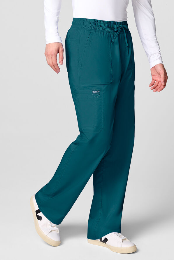 Pantal&oacute;n m&eacute;dico Cherokee Workwear Revolution STRETCH con piernas rectas y 12 bolsillos para hombre - Caribbean Blue - 4