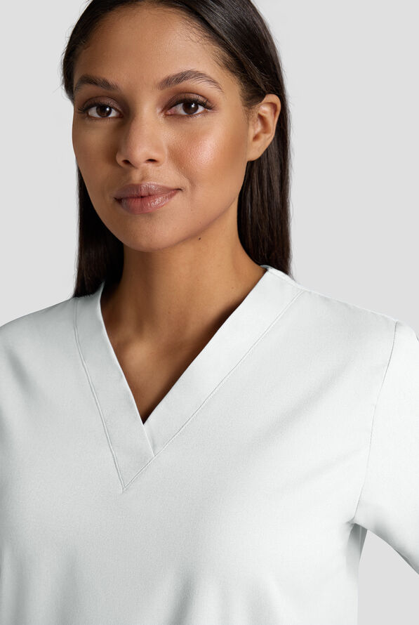 Conjunto de uniforme m&eacute;dico Strictly Scrubs con 4 bolsillos para mujer - White - 3