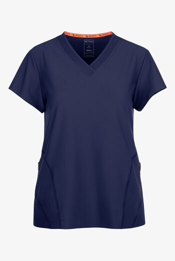 Infinity GNR8 Kinetic Knit Women's 2-Pocket STRETCH Mesh Overlay V-Neck Scrub Top