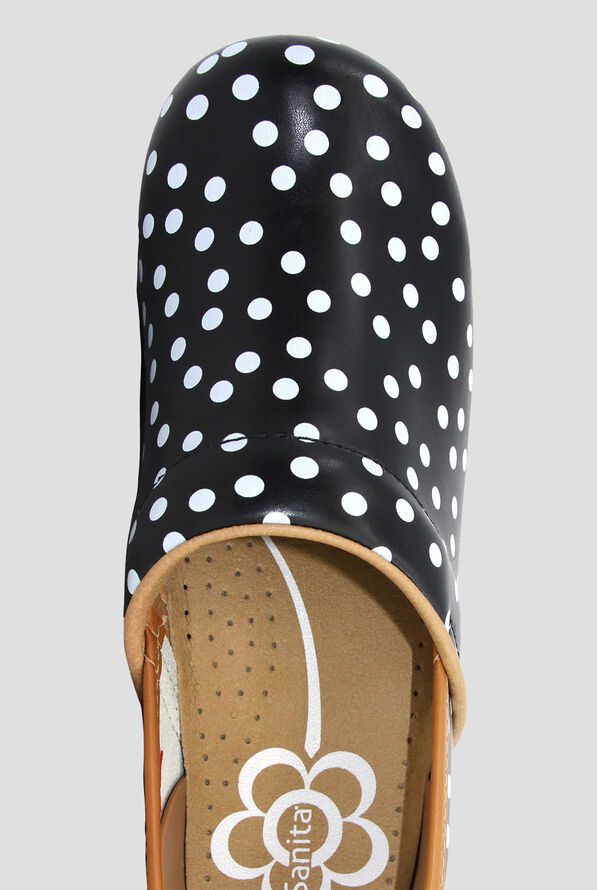 Sanita Women's Professional Roxbury Leather Black Polka Dot Clogs - null - 2