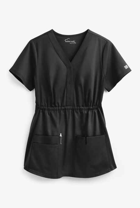 Butter-Soft STRETCH Women's 3-Pocket Knit Panel Maternity Scrub Top