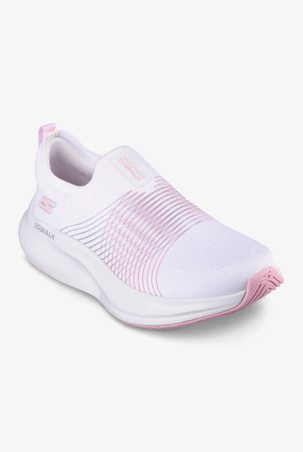 Skechers Performance Go Walk Max Walker Sally White Knit Athletic Slip On Nursing Shoes - null - 1