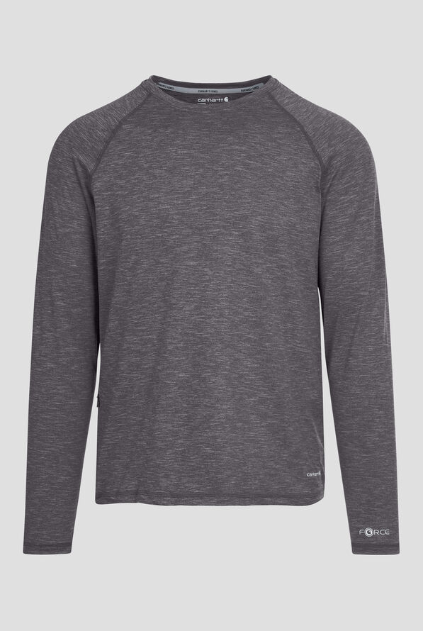 Camiseta m&eacute;dica Carhart Force estilo jaspeado con mangas ragl&aacute;n y 1 bolsillo para hombre - Pewter Heather - 1