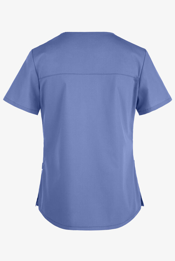 Cherokee Workwear Professionals Women's 3-Pocket STRETCH V-Neck Scrub Top - Ceil Blue - 2