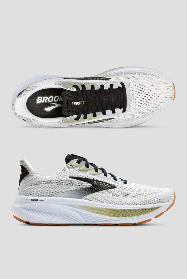 Zapatillas deportivas de enfermería Brooks Ghost 17 White/Black/Tea con cordones para hombre - null - 1