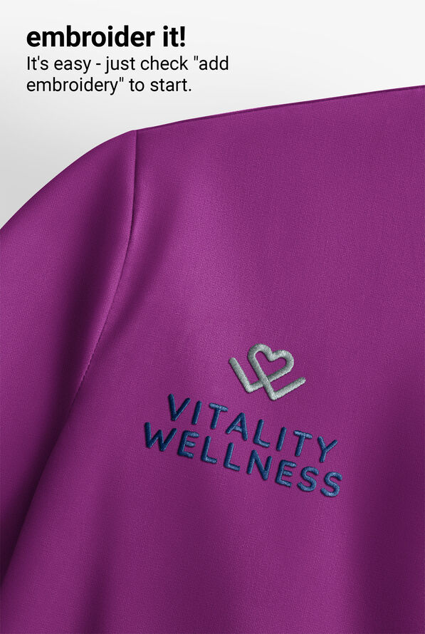 Cherokee Achieve Women's 2-Pocket STRETCH Knit V-Neck Scrub Top - Wild Mulberry - 3