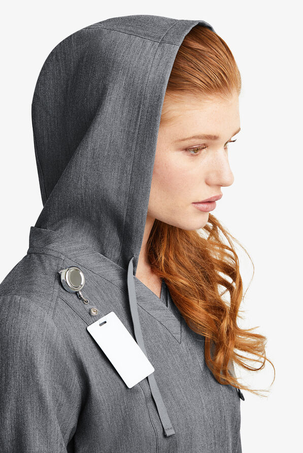 Sudadera m&eacute;dica MOVEMENT by Butter-Soft Sirius STRETCH con capucha y 4 bolsillos para mujer - Charcoal Heather - 5