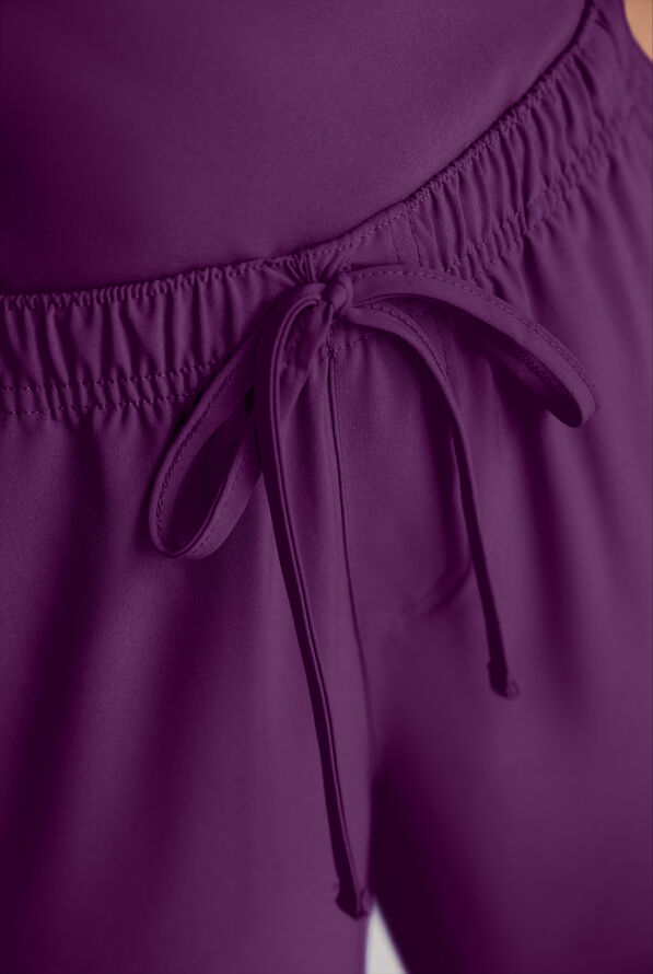 Easy STRETCH Eden Women's 4-Pocket Drawstring Scrub Pants - Petite - Eggplant - 4