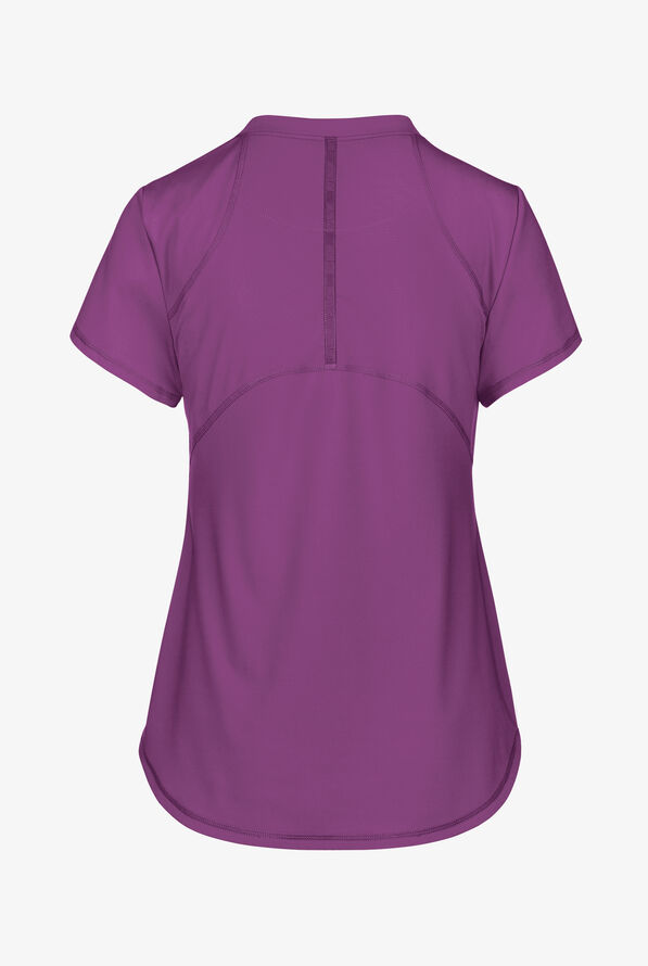 Grey's Anatomy by Barco Knit STRETCH Define Women's 2-Pocket Banded Notched V-Neck Scrub Top - Imperial Violet - 2