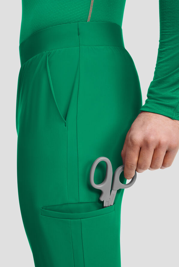 Pantal&oacute;n m&eacute;dico Infinity PURSUIT STRETCH estilo jogger con cord&oacute;n y 5 bolsillos para hombre - Retro Green - 3
