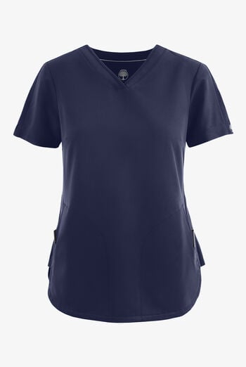 Healing Hands 360 Skyler Women's 2-Pocket STRETCH Race Stripe V-Neck Scrub Top