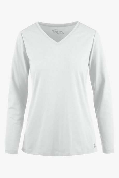 Butter-Soft STRETCH Women’s Cotton-Rich V-Neck Knit Underscrub