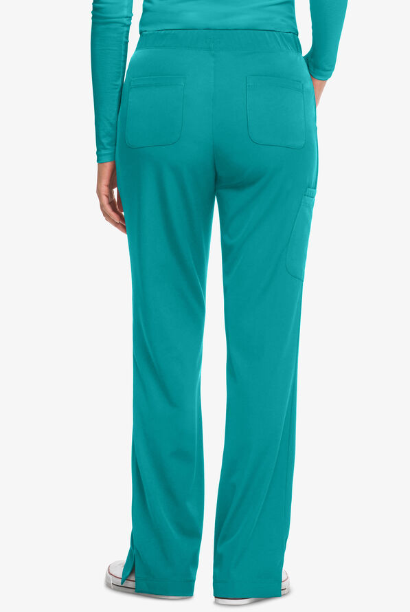 HH Works by Healing Hands Rebecca Women's 6-Pocket STRETCH Drawstring Waist Cargo Scrub Pants - Petite - Teal - 2