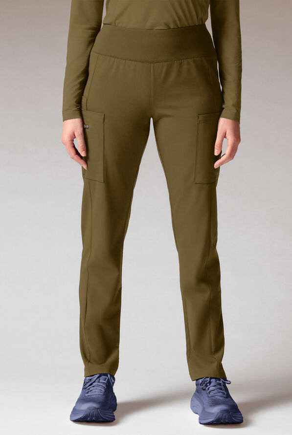 Hypothesis Dynama Y-Pant Women’s 7-Pocket Yoga-Inspired Scrub Pant - Dark Moss - 1