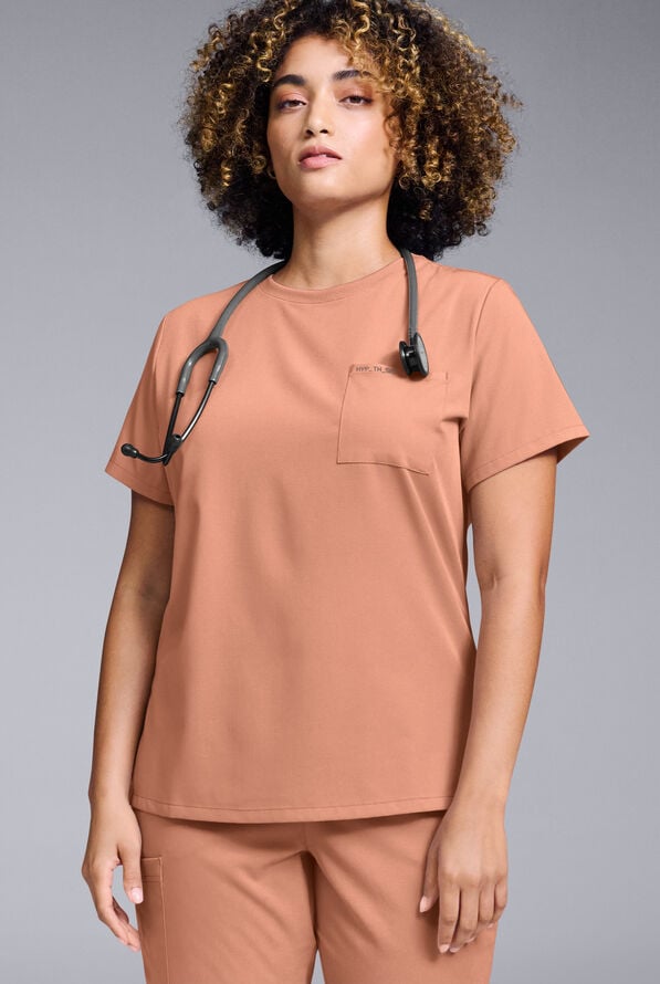 Hypothesis Women's Base Crew-Neck Tuck-In Scrub Top - Earth - 2