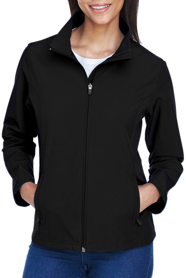 Team 365 Ladies' Leader Soft Shell Jacket - Black - 1