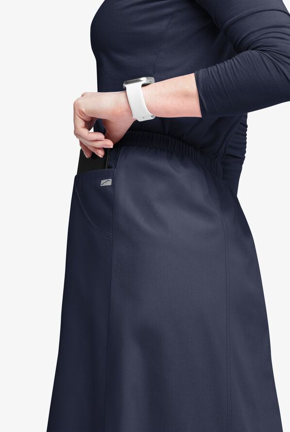 Falda médica estilo acampanada Butter-Soft Originals al tobillo con 4 bolsillos para mujer - Navy - 2