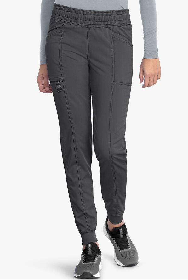 Dickies Balance Women's 5-Pocket STRETCH Jogger Scrub Pants - Petite - Pewter - 1