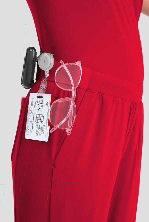 Infinity Pursuit Women's 4-Pocket STRETCH Straight Leg Scrub Pant - Cherry Pop - 2