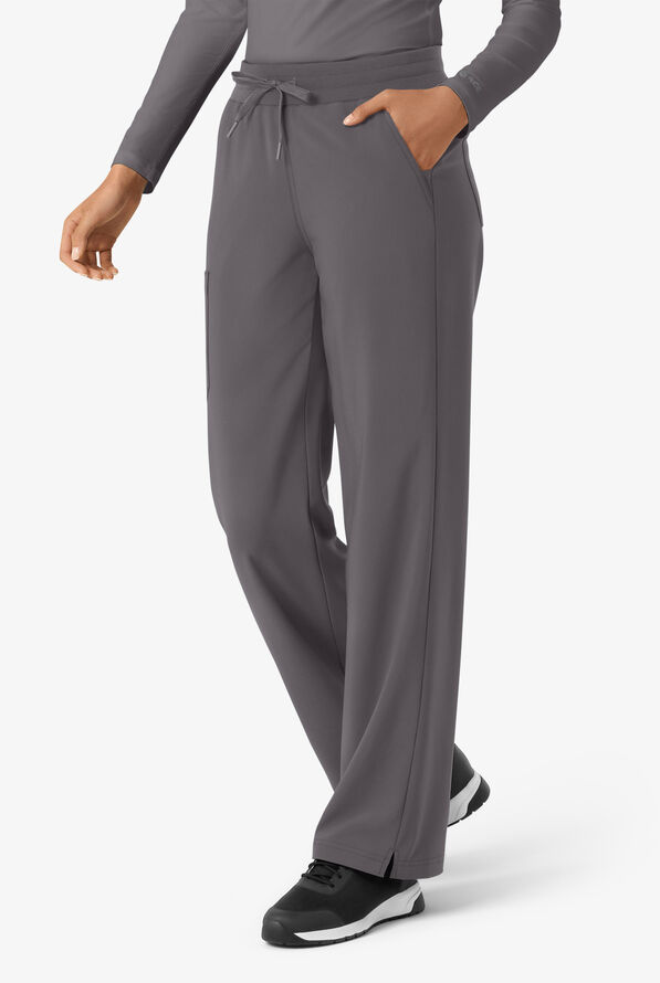 Carhartt Cross-Flex Force Boot Cut Women's 6-Pocket STRETCH Convertible Drawstring Cargo Scrub Pants - Petite - Pewter - 4