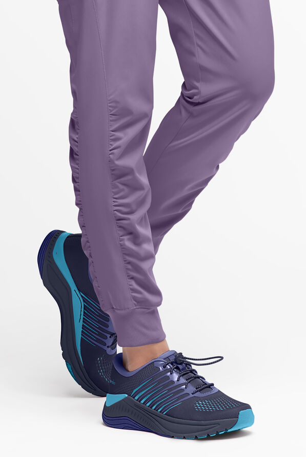 WhisperLite Calla Women's 6-Pocket Ruched Leg Cargo Scrub Pants - Purple Dusk - 5