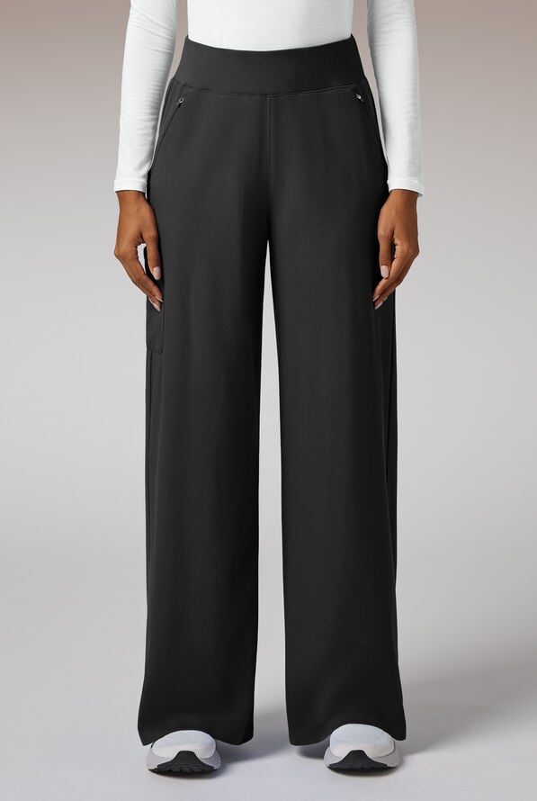 Pantal&oacute;n m&eacute;dico Hypothesis Y-Band estilo yoga con piernas anchas y 6 bolsillos para mujer - Jet Black - 2