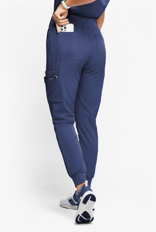 Pantalón médico WhisperLite YARA estilo cargo jogger con 10 bolsillos para mujer - Navy - 3