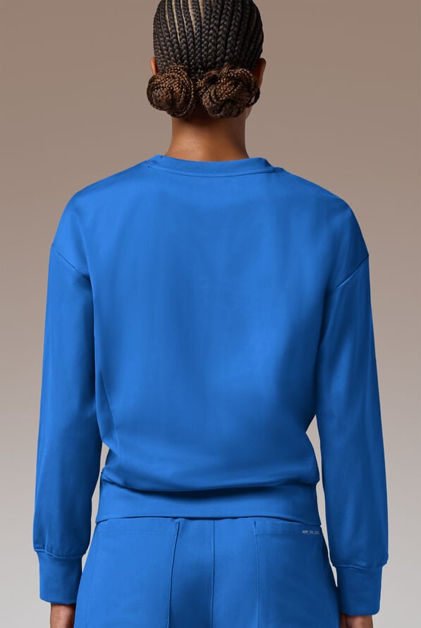 Hypothesis Omni Base Women's Knit Crew Neck Scrub Pullover - Royal - 2