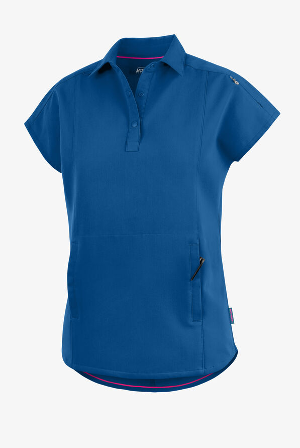 Movement by Butter-Soft Mintaka Women’s 4-Pocket Polo Collared Scrub Top - Royal - 1