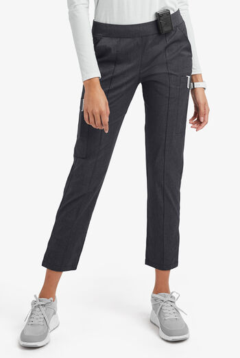 Butter-Soft STRETCH Women's 6-Pocket Pin-Tuck Crop Slim with Sport Trim Detail Scrub Pants