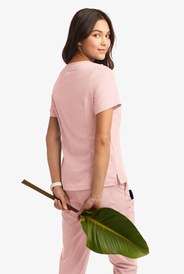 Butter-Soft Women's 3-Pocket V-Neck Tuck-In Scrub Top **Slightly IRREGULAR** - Sweet Pink - 3