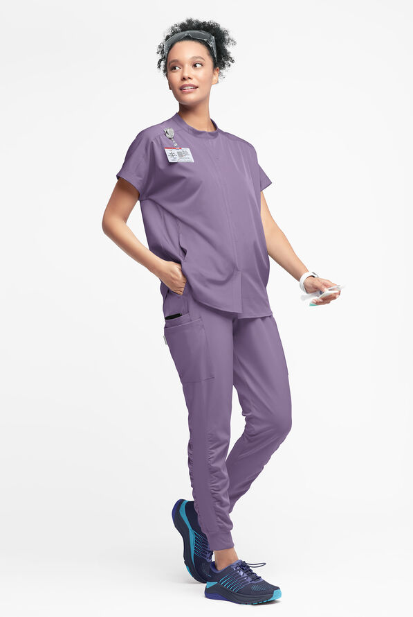 WhisperLite Women’s Aerin 3-Pocket Oversized Dolman Sleeve Scrub Top - PURPLE DUSK - 3