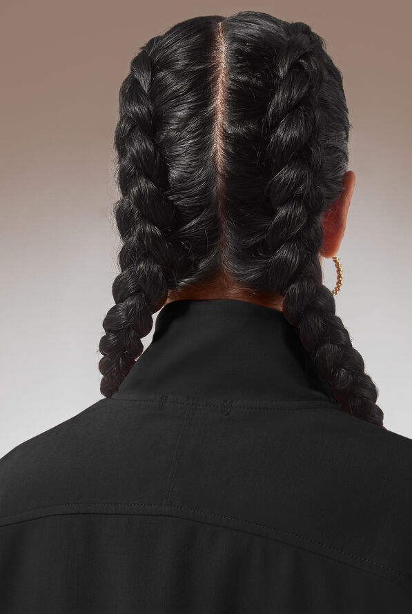 Hypothesis Base Women's 3-Pocket Relaxed Fit Zip Front Scrub Jacket - Jet Black - 6