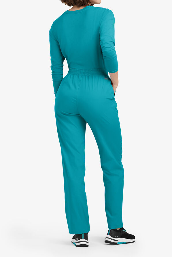 Butter-Soft Originals Women's 2-Pocket High Waisted Straight Leg Scrub Pants - Teal - 3